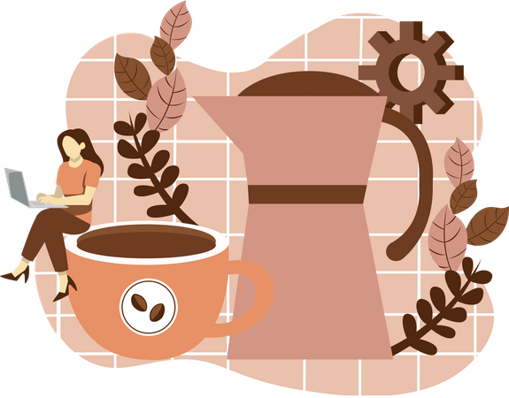 Bouilloire à café  Illustration
