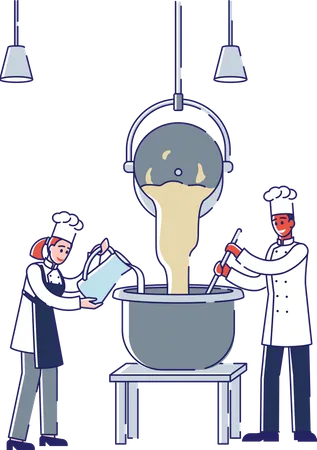 Processus de fabrication de boulangers et de confiseurs en boulangerie  Illustration
