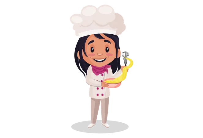 Fille de boulangerie cuisine  Illustration