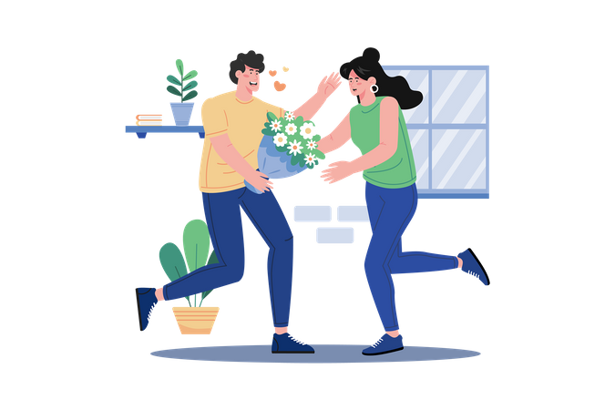 Bouquet surprise homme pour femme  Illustration