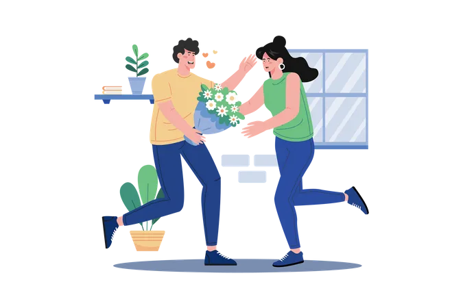 Bouquet surprise homme pour femme  Illustration