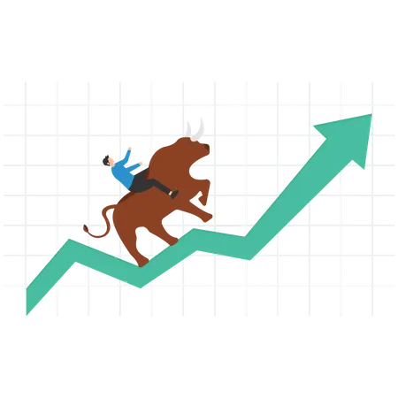 Marché haussier de la bourse  Illustration