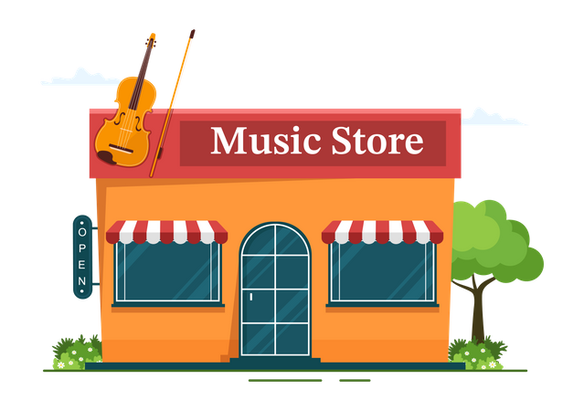 Magasin d'instruments de musique  Illustration