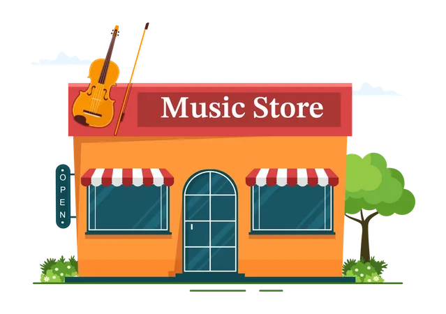 Magasin d'instruments de musique  Illustration