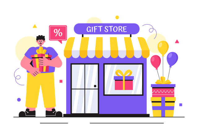 Boutique de cadeaux  Illustration