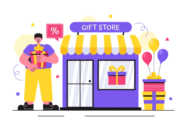 Boutique de cadeaux  Illustration