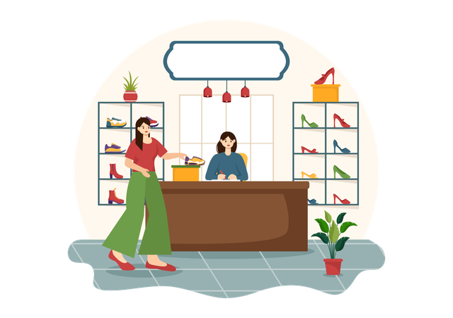 Boutique de chaussures  Illustration