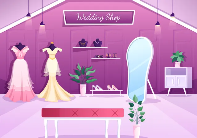 Boutique de mariage  Illustration