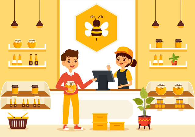 Boutique de miel  Illustration
