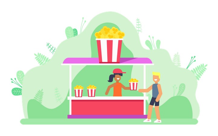 Magasin de pop-corn  Illustration