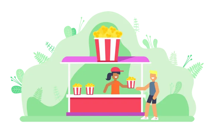 Magasin de pop-corn  Illustration