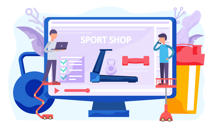 Boutique de sport en ligne  Illustration