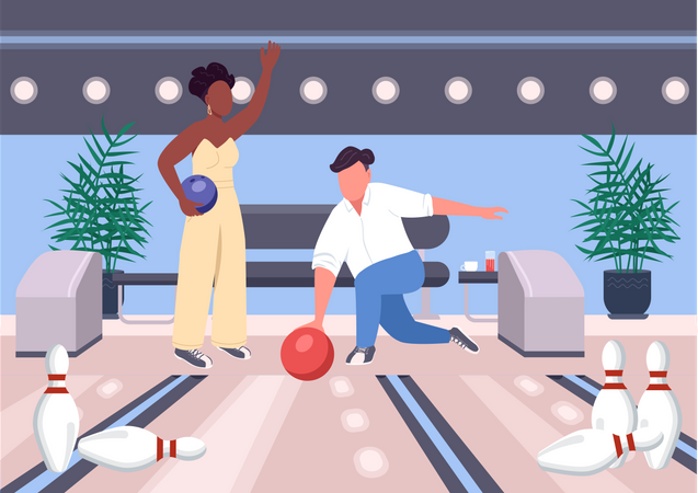 Bowling date  Illustration