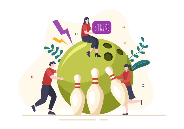 Bowling Game  Illustration