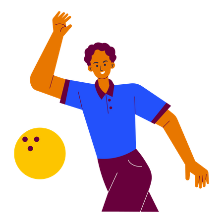 Bowling player plying with bowling ball  Illustration