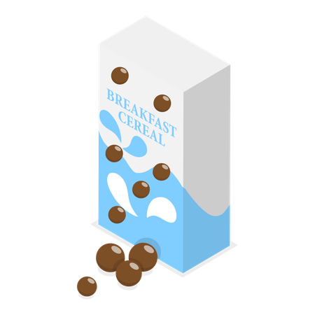 Box of breakfast cereals  Illustration