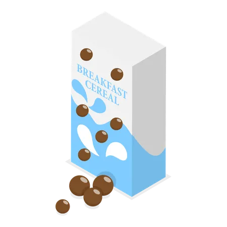 Box of breakfast cereals  Illustration