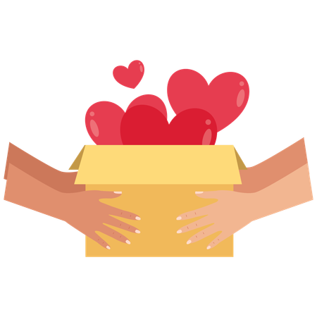 Box of Hearts  Illustration