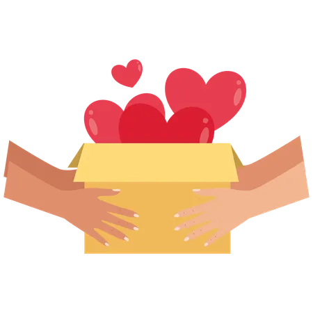 Box of Hearts  Illustration