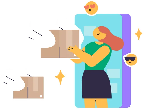 Box Package delivery Every where Illustration