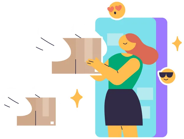 Box Paketzustellung Überall  Illustration