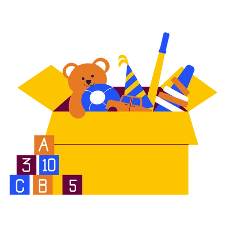 Box with toys  Illustration