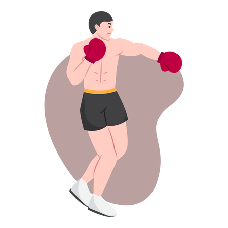 Boxe artes marciais  Ilustração