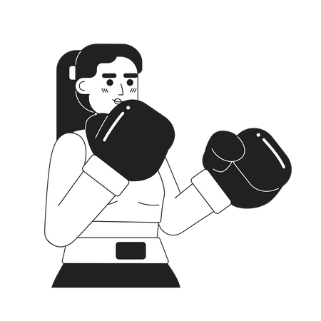 Treinamento de mulher de boxe  Ilustração