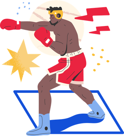 Boxeador masculino  Ilustração