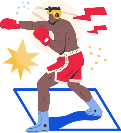 Boxeador masculino  Ilustração