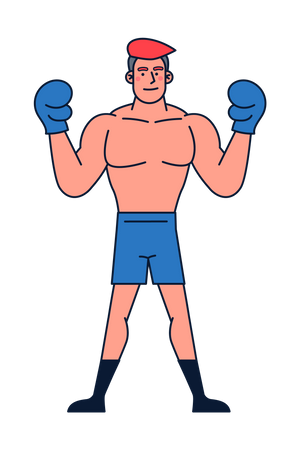 Boxeador masculino  Ilustração