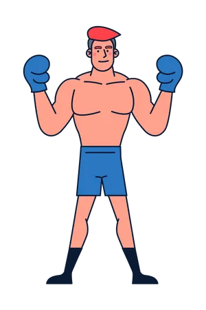 Boxeador masculino  Ilustração