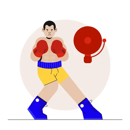 Boxeador masculino  Ilustração