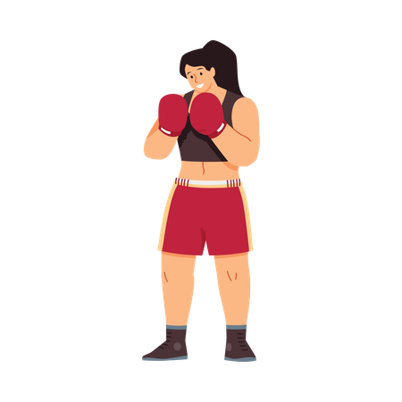 Boxeadora en acción  Ilustración