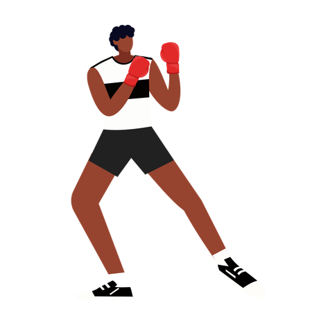 Boxer beim Boxen bei den Olympischen Spielen  Illustration