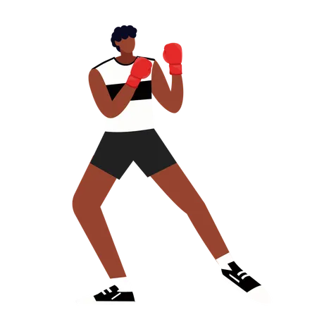 Boxer beim Boxen bei den Olympischen Spielen  Illustration