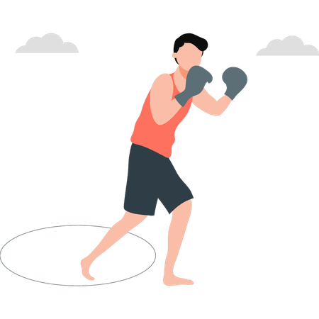 Boxer doing practice  Illustration