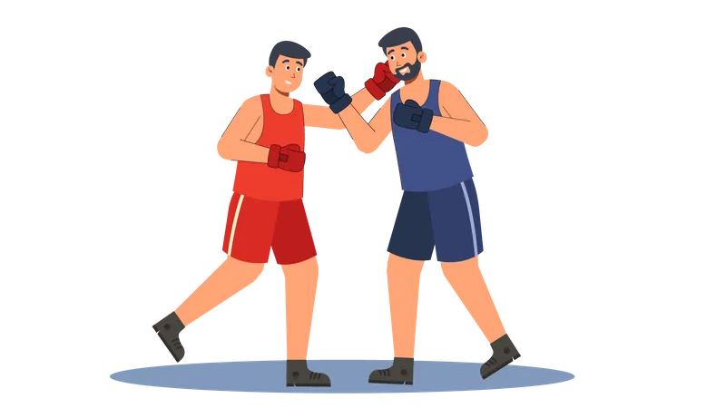 Boxers fighting Illustration