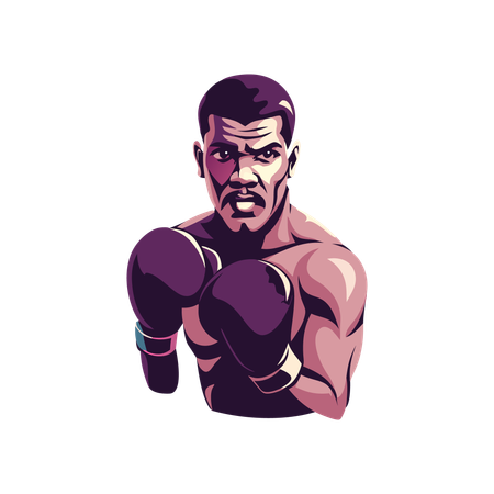 Combattant de boxe  Illustration