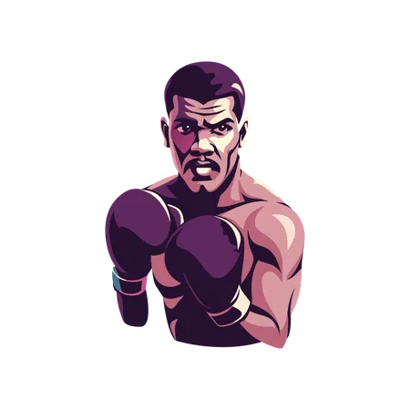 Combattant de boxe  Illustration