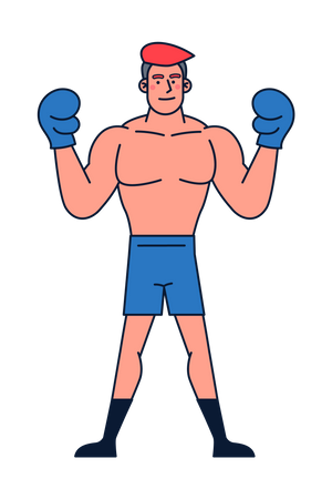 Boxeur masculin  Illustration