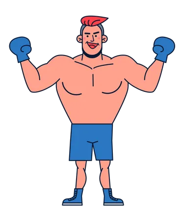 Boxeur masculin  Illustration