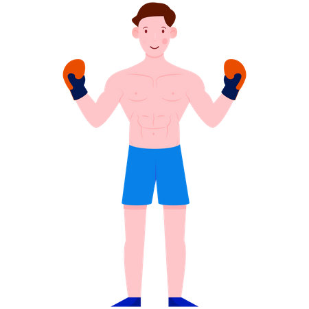 Boxeur portant des gants de boxe  Illustration