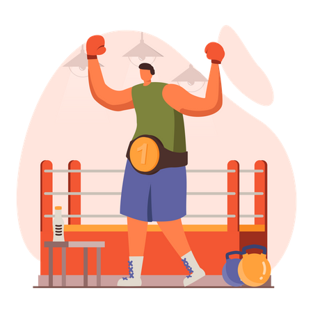 Boxing Champion Illustration