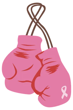 Boxing glove for breast cancer awareness  Illustration