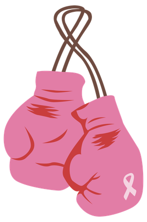 Boxing glove for breast cancer awareness  Illustration