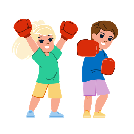Boxing kid  Illustration