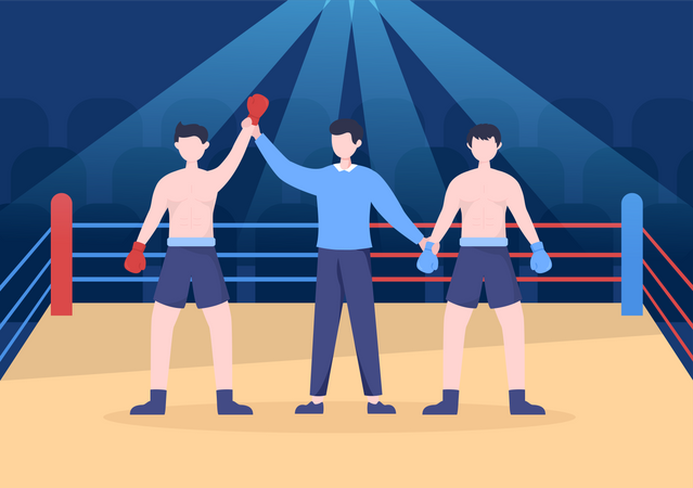 Boxing Match winner Illustration