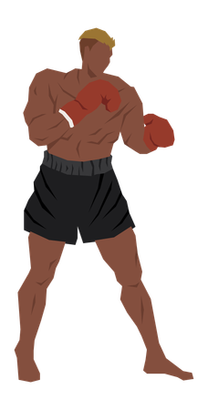 Boxing player doing boxing practice  Illustration