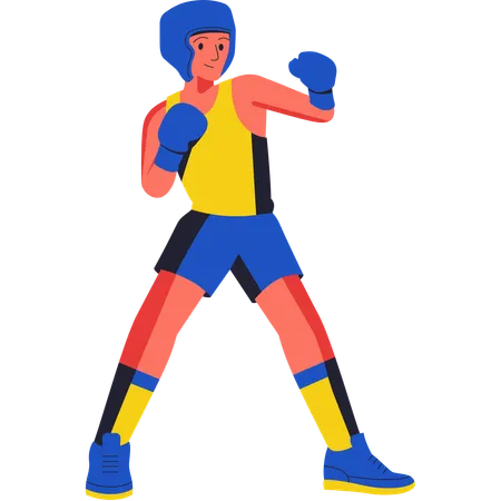 Boxing Player Taking Steps  Illustration